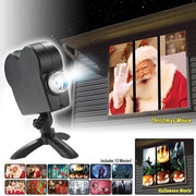 "Hochwertiger Halloween & Weihnachten Laserprojektor - 12 Filme, Innen- und Außenbereich, Perfekte Hausdeko für die Feiertage"