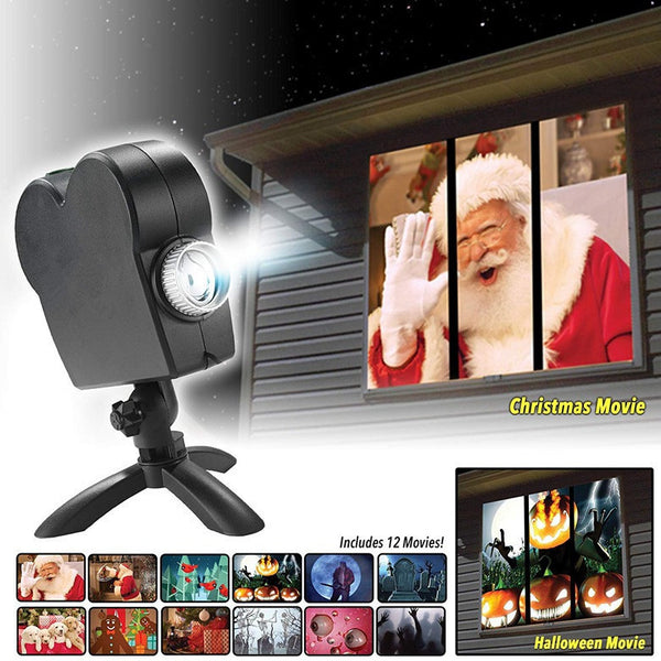 "Hochwertiger Halloween & Weihnachten Laserprojektor - 12 Filme, Innen- und Außenbereich, Perfekte Hausdeko für die Feiertage"