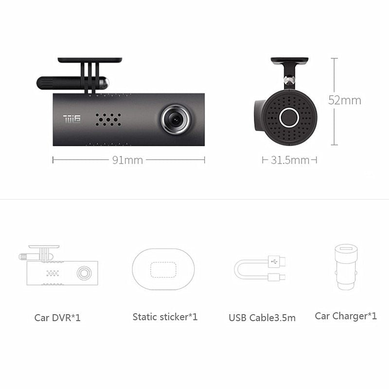 "Smartes WiFi Auto Dashcam DVR 1080P FHD mit Nachtsicht, G-Sensor und 130 Grad Weitwinkel - Klarheit und Sicherheit für Ihre Fahrten"