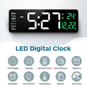 "Großformatige 16-Zoll LED-Digitaluhr mit Batteriebackup - Deutliche, kontrastreiche Anzeige für einfache Ablesung"