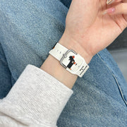 "Kreatives Dackel Silikon Uhrenarmband in Beige Weiß - Inklusive Schutzfolie bei Bestellung - Verschiedene Größen Verfügbar"