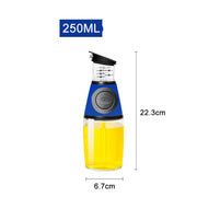 "Premium 500ml Ölflasche aus Hochweißglas, Messbar & Küchengeeignet - Unterschiedliche Designs in Rot erhältlich"