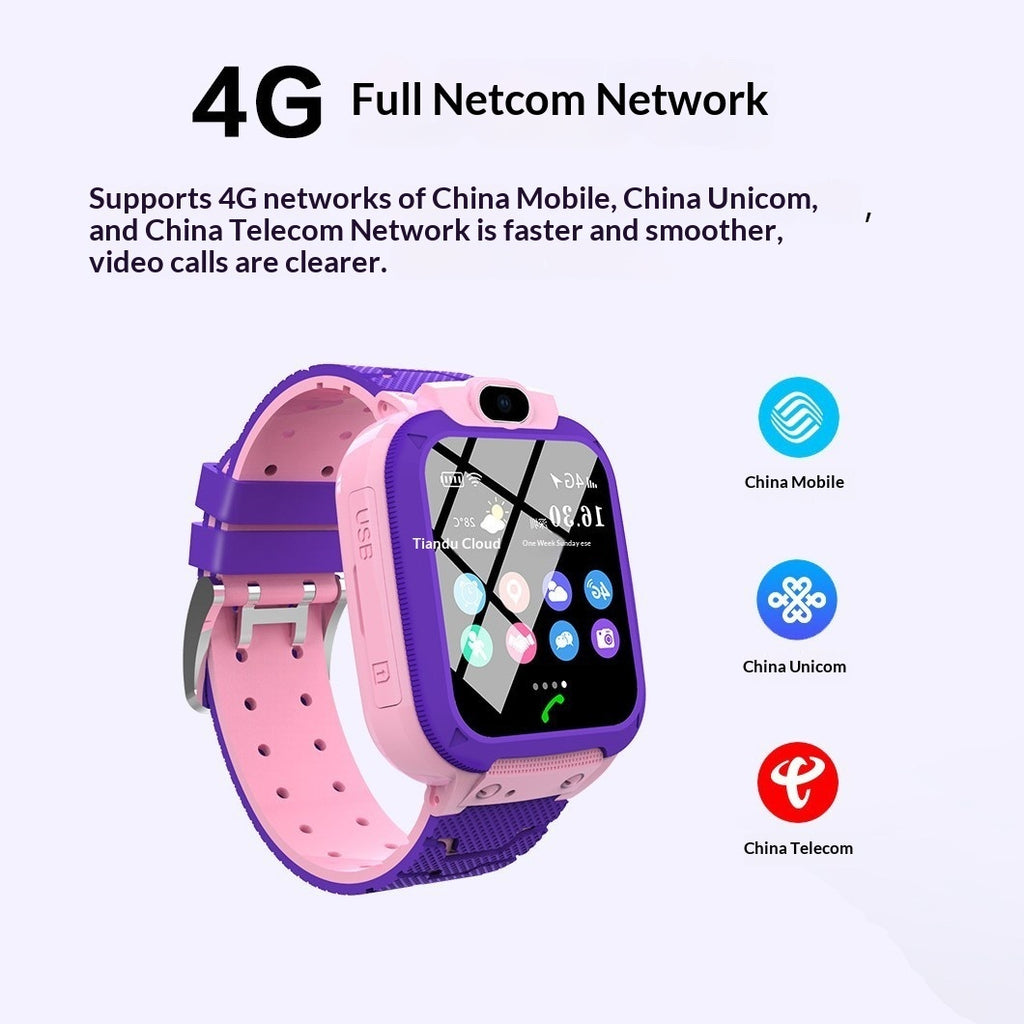 "All-Netzwerk 4G Smart Android Kinderuhr mit Download-Funktion - Wasserdicht, Kamera, Schrittzähler & Herzfrequenzmonitor"