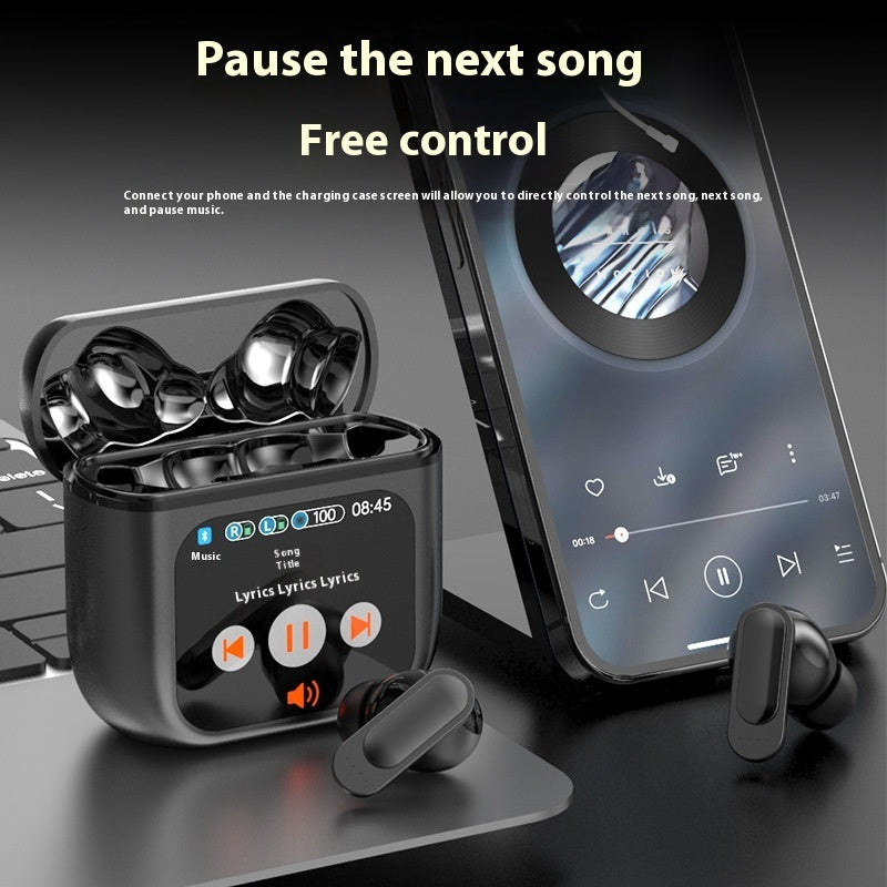 "Bluetooth Kabelloses Headset 54 mit ANC ENC Rauschunterdrückung - Lange Akkulaufzeit, Musikunterstützung, Digitales Display - Verschiedene Farben"