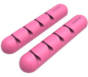"Multifunktionales Silikon-Kabelmanagement: Ordnung und Lagerung für diverse Kabel bis 5MM - In Pink und Schwarz erhältlich"