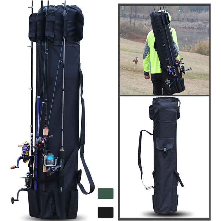 "Multifunktionale Zylinder-Angeltasche für Outdoor: Robust, Leicht & Geräumig - Perfekt für Angelruten und -zubehör"