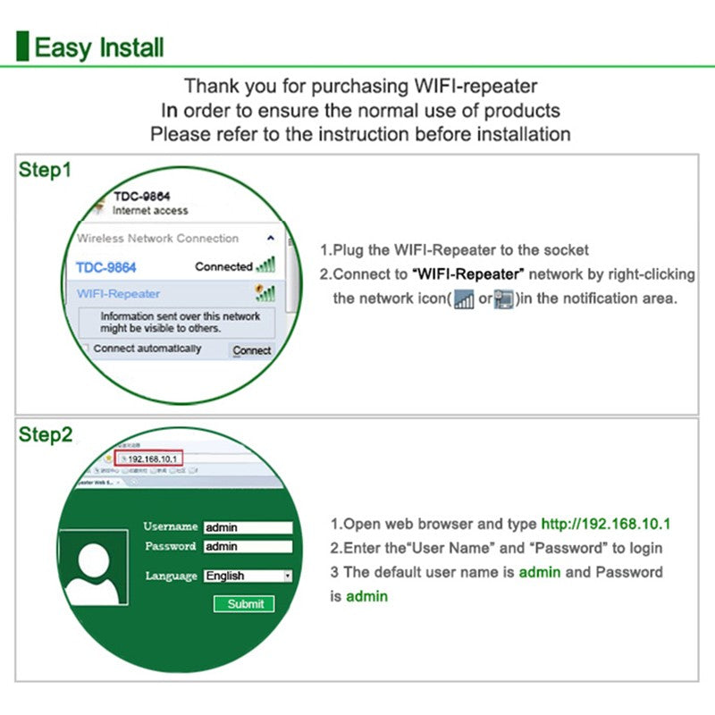 "Leistungsstarker WLAN-Repeater - 300Mbps, 2,4GHz, WPA2-Sicherheit, einfache Einrichtung, Ethernet-Anschluss"