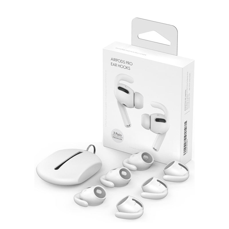 "Sportliche Anti-Drop Ohrpolster Kompatibel mit Apple Airpods 3. Generation - Inklusive Silikon Tasche und 3 Paar Earmuffs - Perlweiß oder Magisch Schwarz"