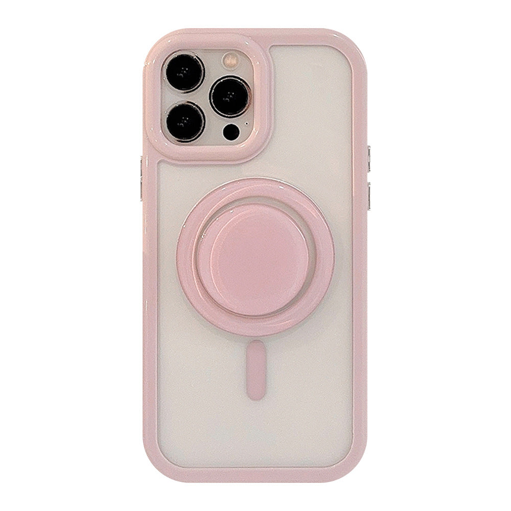 "Einfache Ins Feste Farbe Magnetische Halterung Handyhülle, Kompatibel mit iPhone 11/12/13/14 Pro Max, Stoßschutz, Acrylmaterial"
