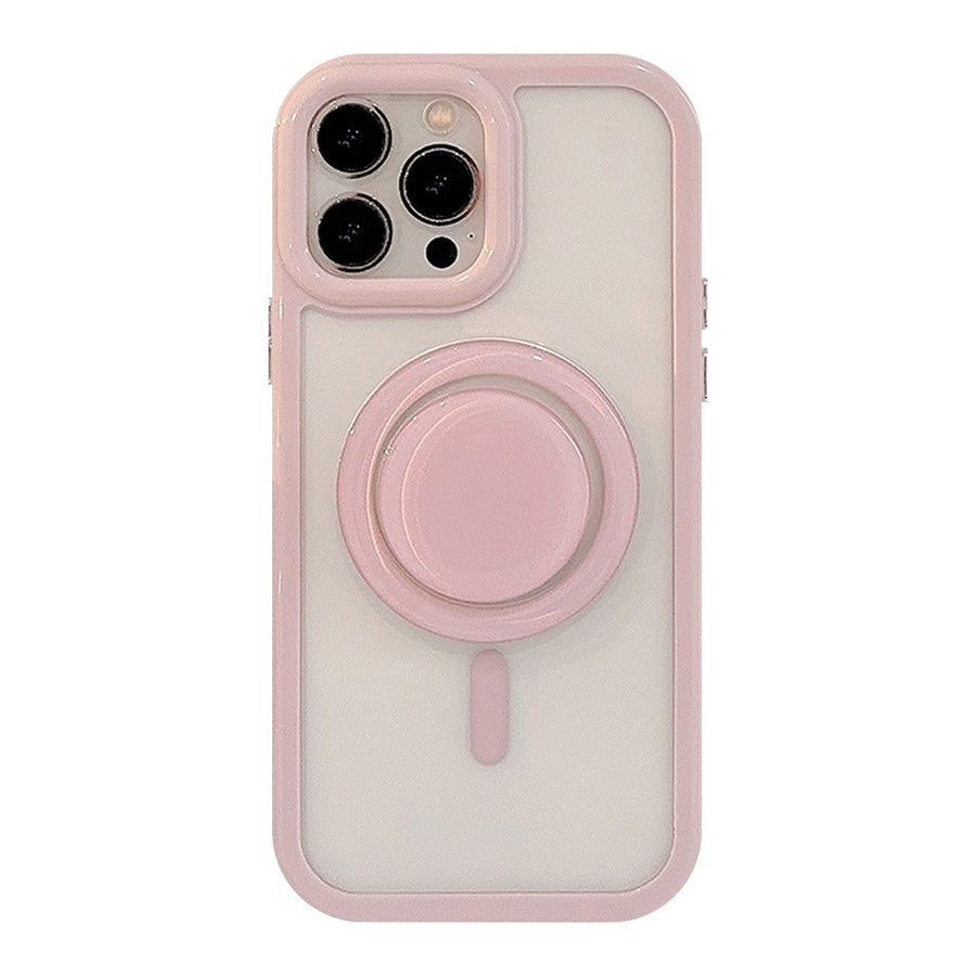 "Einfache Ins Feste Farbe Magnetische Halterung Handyhülle, Kompatibel mit iPhone 11/12/13/14 Pro Max, Stoßschutz, Acrylmaterial"