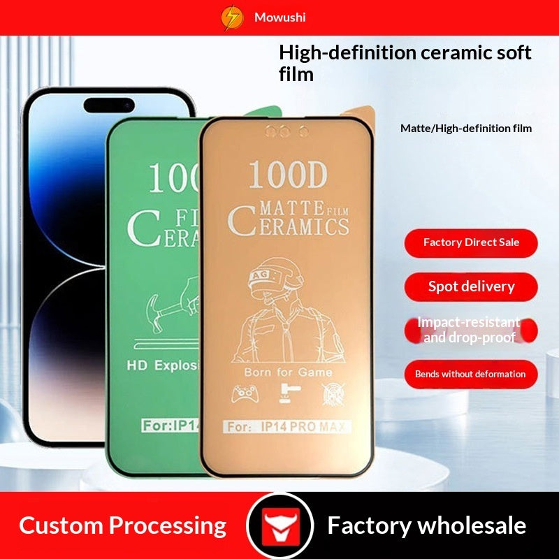 "Vollflächige Weiche Schutzfolie für iPhone Modelle mit Diamant-Keramik-Beschichtung - HD, Matt, Staubdicht, Selbstheilend"