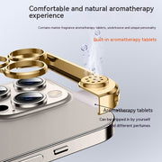 "Universelle Aromatherapie-Metallhandyhülle für iPhone 14 Modelle - Schutz und Luxus in Silber und Gold"