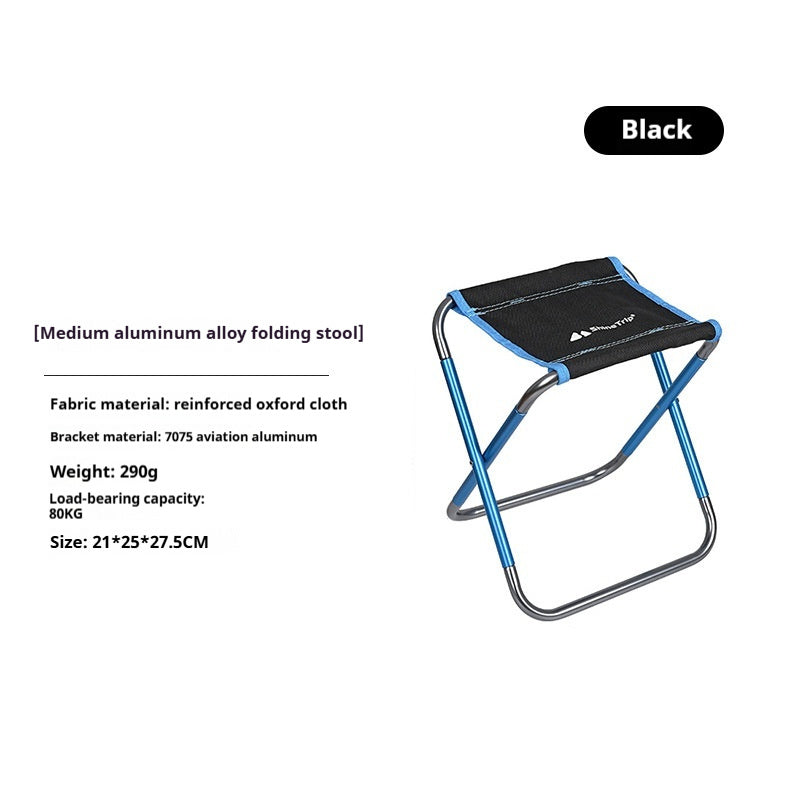 Aluminum Alloy Fishing Barbecue Portable Train Camp Chair Camping Outdoor Folding Stool