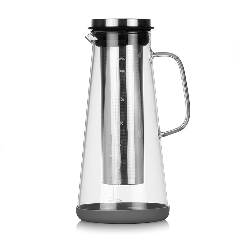 "Hochwertige Hochborosilikatglas Cold Brew Teekanne - Für Aromatischen Kaffee & Eistee"