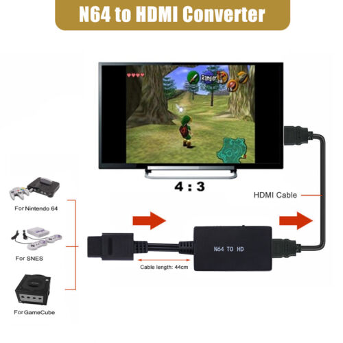"HD-HDMI-Konverterkabel für N64, GameCube, SNES | Plug-and-Play, tragbar & flexibel | Hochpräzise Signalverarbeitung"