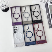 "Vielseitige 2-in-1 Handyhülle: Magnetische, Rutschfeste Metallklammer für Samsung - Mattes Design in Vielfältigen Farben"