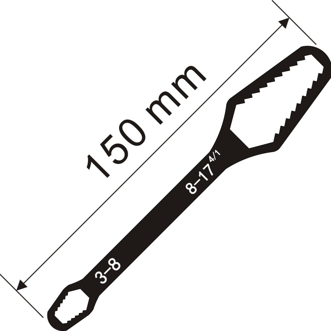 "Multifunktionale Doppelkopf Selbstanziehende Universal Schraubenschlüssel - Verstellbar, Hochwertiger Stahl, Schwarz/Silber"