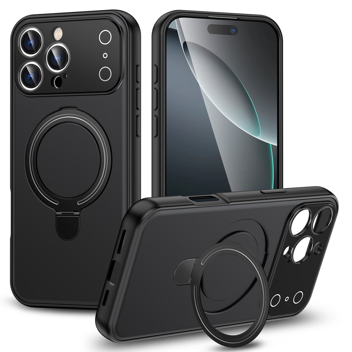 "Großbild-Magnetisches Handyhülle mit Hautähnlicher Oberfläche, Ständer und Stoßfestem Design - Kompatibel mit iPhone"