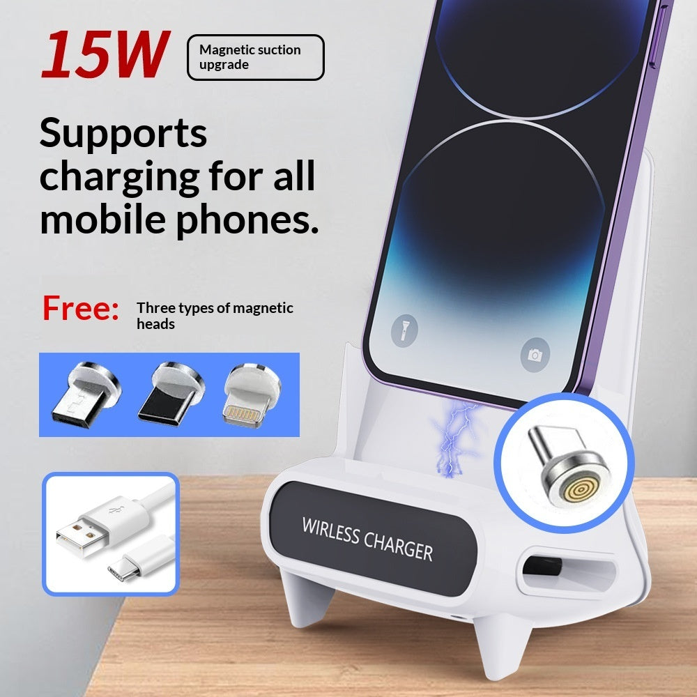 "Vielseitiger Lazy Chair Stand für Desktop mit verbesserter Audioqualität und Auto-Sensing Schnellladegerät - Ideal für Serienmarathons"