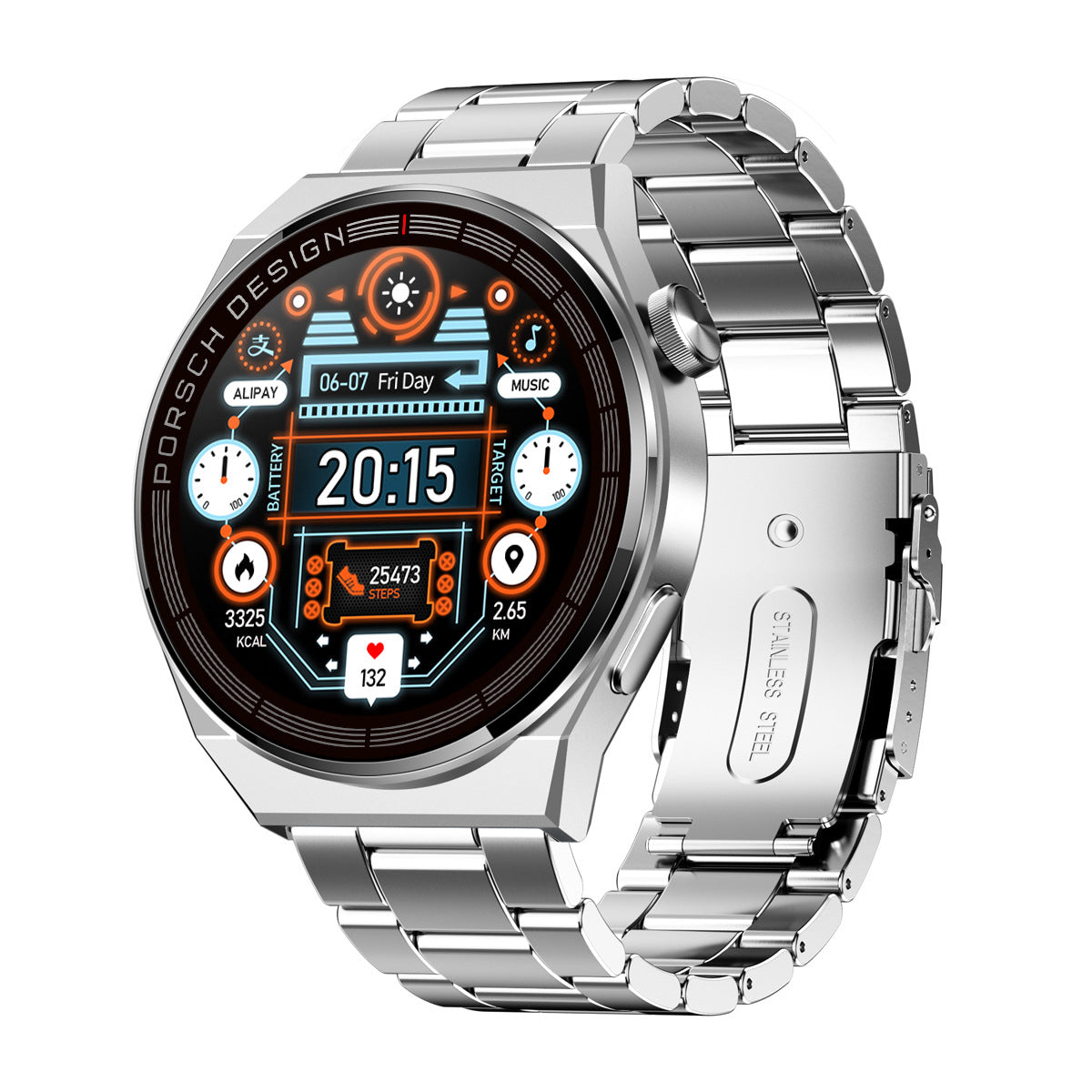 "HD3max NFC Bluetooth Smartwatch mit Schrittzähler & Gesundheitsüberwachung - Vielseitige Farben und Materialien"
