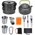 "Hochwertiges Camping-Kochset aus Aluminium - Outdoor-Kochgeschirr mit Topf, Pfanne, Teekanne & Mehr - Ideal für Wandern, Picknick, BBQ"