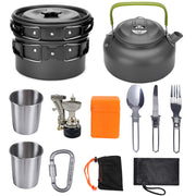 "Hochwertiges Camping-Kochset aus Aluminium - Outdoor-Kochgeschirr mit Topf, Pfanne, Teekanne & Mehr - Ideal für Wandern, Picknick, BBQ"