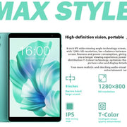 "8-Zoll HD Android 13 Tablet mit Acht-Kern-Prozessor, 4GB RAM, 64GB Speicher, Dual-Kamera & Bluetooth-Unterstützung - Grün"