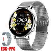 "Edelstahl Business Smartwatch mit Bluetooth Anruf, Herzfrequenzmonitor und Wasserdicht Funktion"
