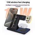 "15W 3-in-1 LED Schnellladegerät: Faltbare Ladestation für Smartphones, iWatch & AirPods Pro - Kompaktes Design, Sicheres & Effizientes Laden"