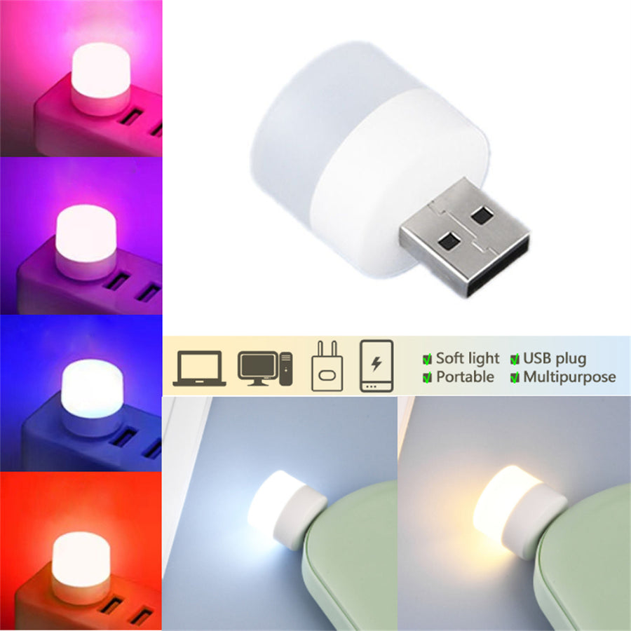 "Tragbare Mini USB Nachtlicht, LED Augenschutz Leselampe, Runde Buchlampe mit USB-Stecker für Computer & Mobile Power Charging"