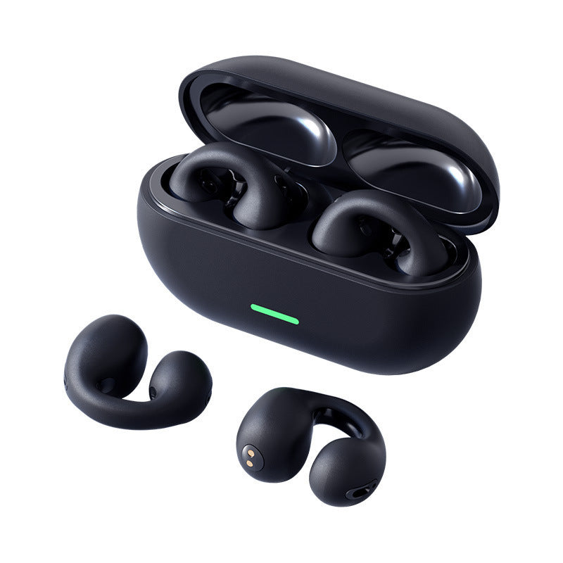 "Premium TWS Bluetooth 5.3 Headset - Komfortables Tragen, Nicht im Ohr, Sportliches Knochenleitung, Wasserdicht & Unterstützt Musik - Schwarz/Weiß"