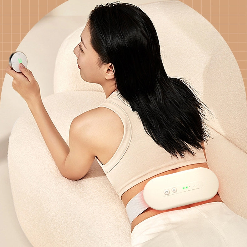 "Wiederaufladbares Bauchmassagegerät für den Hausgebrauch - 3-Gang-Timing, Infrarot-Physiotherapie, in Beige, Rosa, Hellgrün"