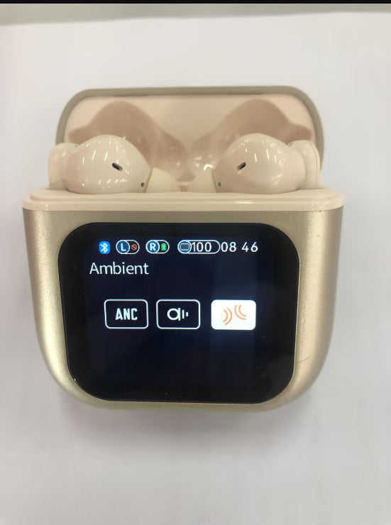 "Bluetooth Kabelloses Headset 54 mit ANC ENC Rauschunterdrückung - Lange Akkulaufzeit, Musikunterstützung, Digitales Display - Verschiedene Farben"