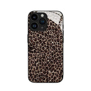"Individuell Gestaltbare Schwarze Leopardenmuster iPhone Hülle - Kratzfestes Glas, Modisch & Luxuriös"