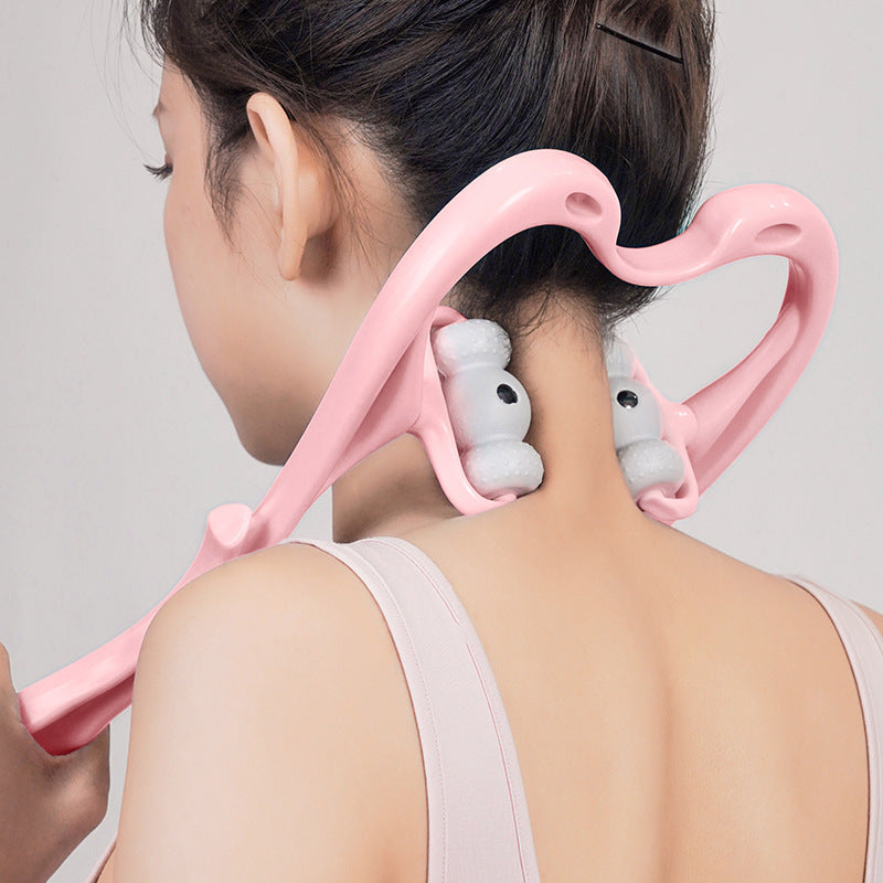Nackenmassagegerät zur Schmerzlinderung Deep Tissue 360-Grad-Nackenroller mit 96 Druckpunkten Neckbud-Massageroller für Nacken, Schultern, Taille, Beine und Füße Handheld-Entspannungsgerät