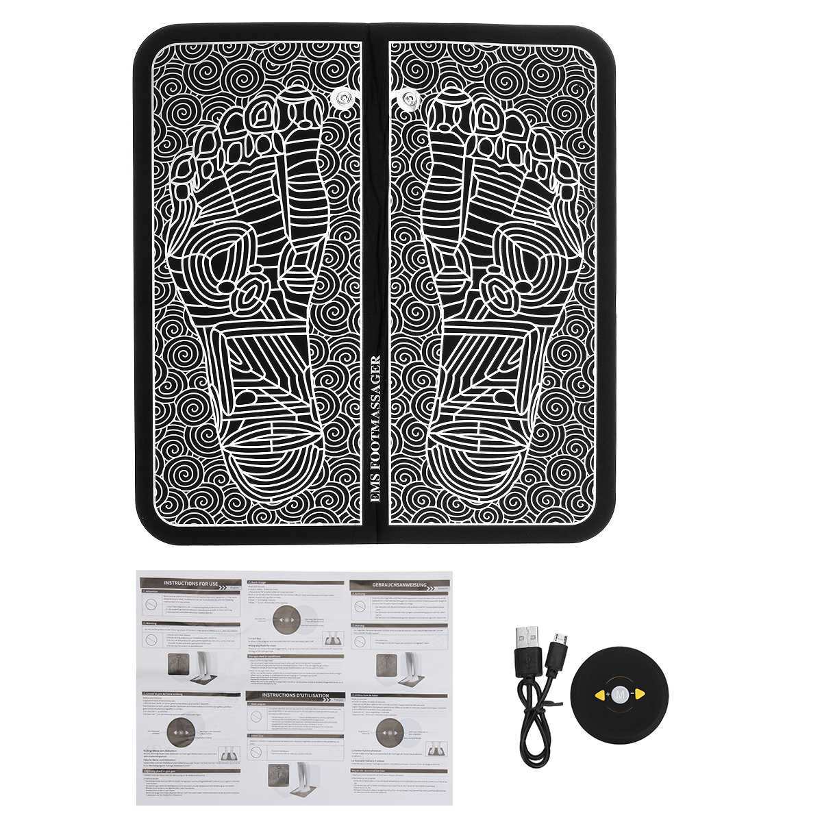 "Elektrische Fußmassage-Matte, Tragbar, 6 Modi, 9 Intensitätsstufen, USB-Ladung, Ideal für Fitness-Enthusiasten und Vielreisende"