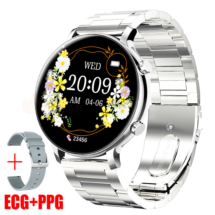 "Edelstahl Business Smartwatch mit Bluetooth Anruf, Herzfrequenzmonitor und Wasserdicht Funktion"