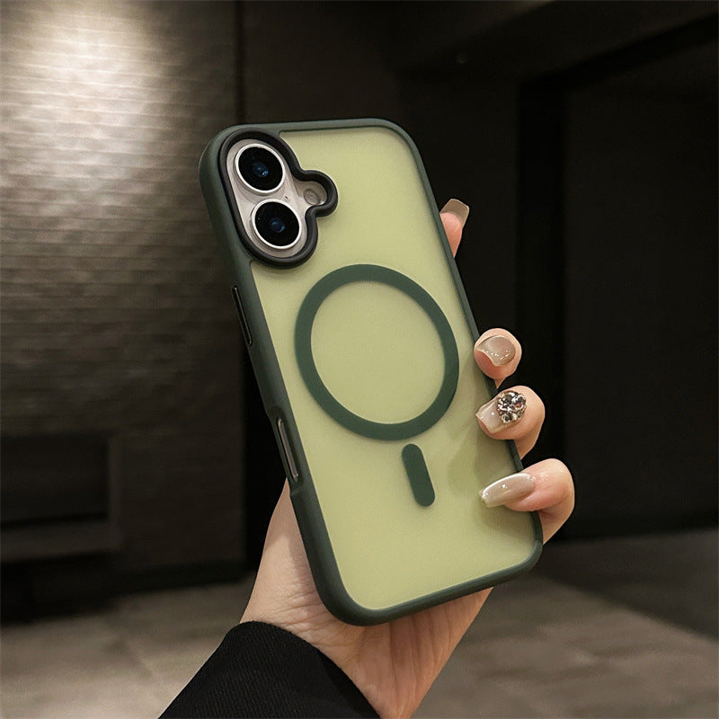 "Hautfreundliche Matte Magnetische Handyhülle, 2-in-1 PC Material, Kompatibel mit iPhone Modellen"
