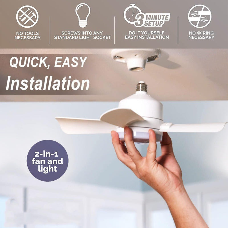 "Intelligente LED-Deckenventilatorlampe mit Fernbedienung - Platzsparendes Design für warmes Licht und erfrischende Brise"