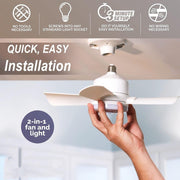 "Intelligente LED-Deckenventilatorlampe mit Fernbedienung - Platzsparendes Design für warmes Licht und erfrischende Brise"