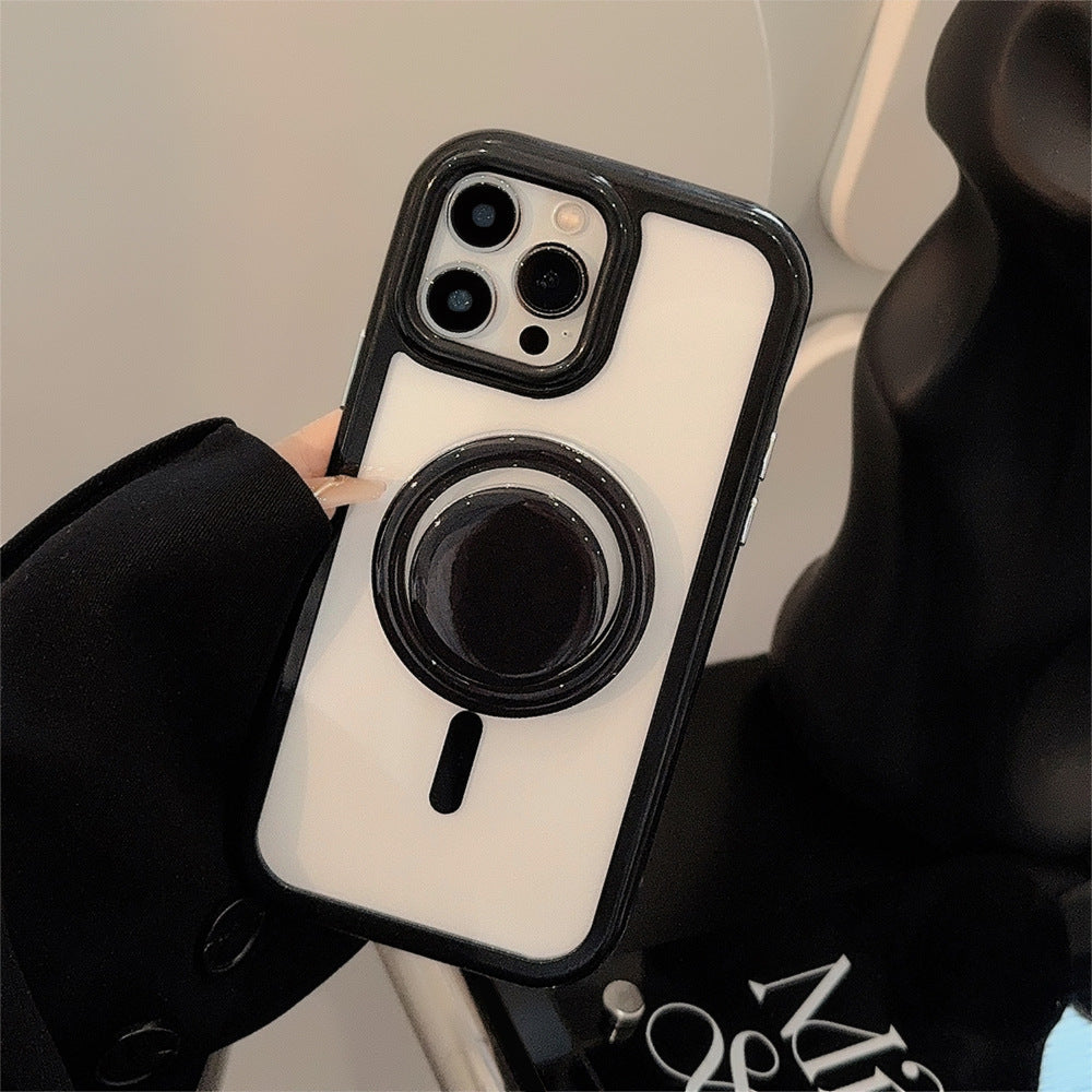 "Einfache Ins Feste Farbe Magnetische Halterung Handyhülle, Kompatibel mit iPhone 11/12/13/14 Pro Max, Stoßschutz, Acrylmaterial"