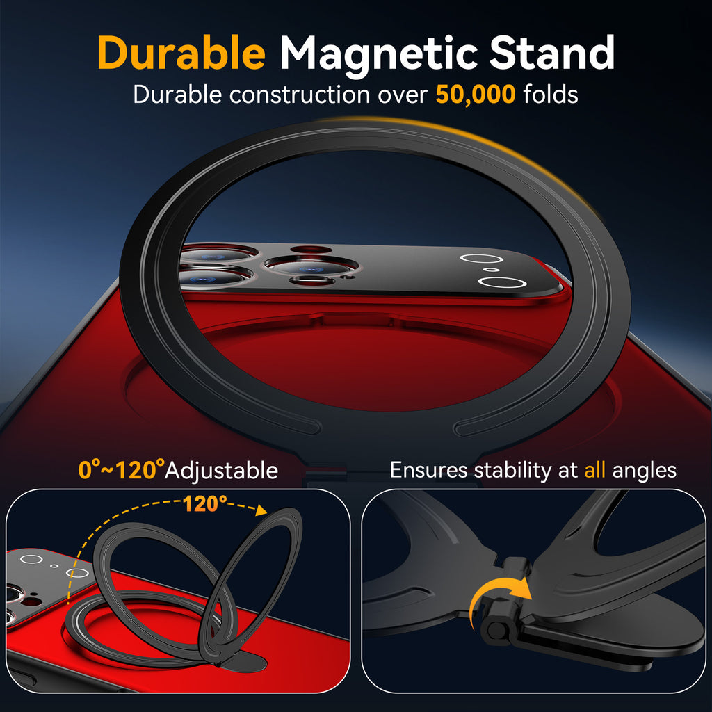 "Großbild-Magnetisches Handyhülle mit Hautähnlicher Oberfläche, Ständer und Stoßfestem Design - Kompatibel mit iPhone"