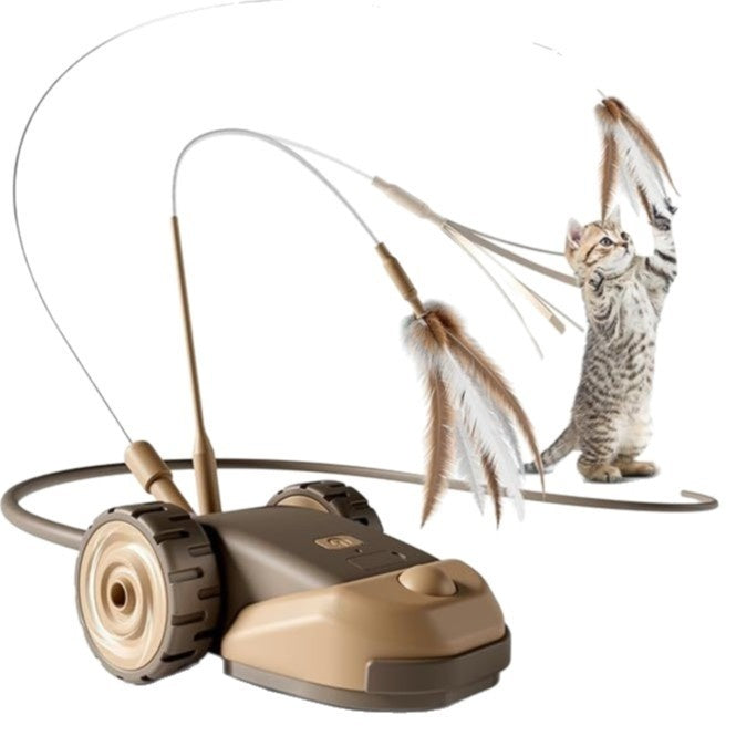 "Intelligente Ferngesteuerte Elektro-Katzenspielzeug Auto mit Feder - Grau, Braun"