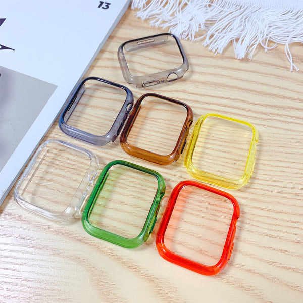 "Modischer Einfarbiger Uhrengehäuse Halbpackung - Kompatibel mit Apple Watch, in Verschiedenen Farben"