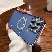 "Robustes Strass-Label Handyhülle: Sturzsicher, Schlicht und Stilvoll, Kompatibel mit iPhone14, Pro und Pro Max - Verschiedene Farben erhältlich"