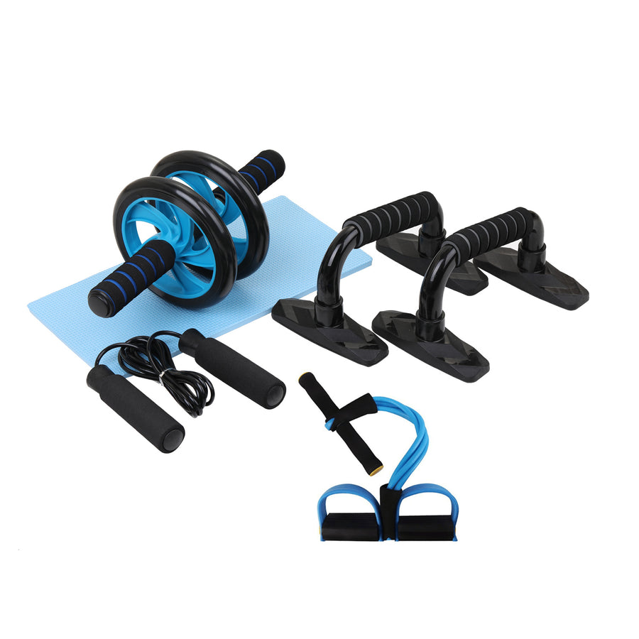 "Premium Stahl- und PU-Bauchmuskeltrainer-Rollset - Fitnessgerät für Büro & Zuhause"