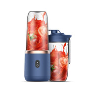 "Tragbarer 6-Klingen-Mini-Saftpresse Mixer: Smoothie-Zubereiter, Obstquetscher & Eiszerkleinerer, USB aufladbar, 140W Leistung, Dunkelblau"