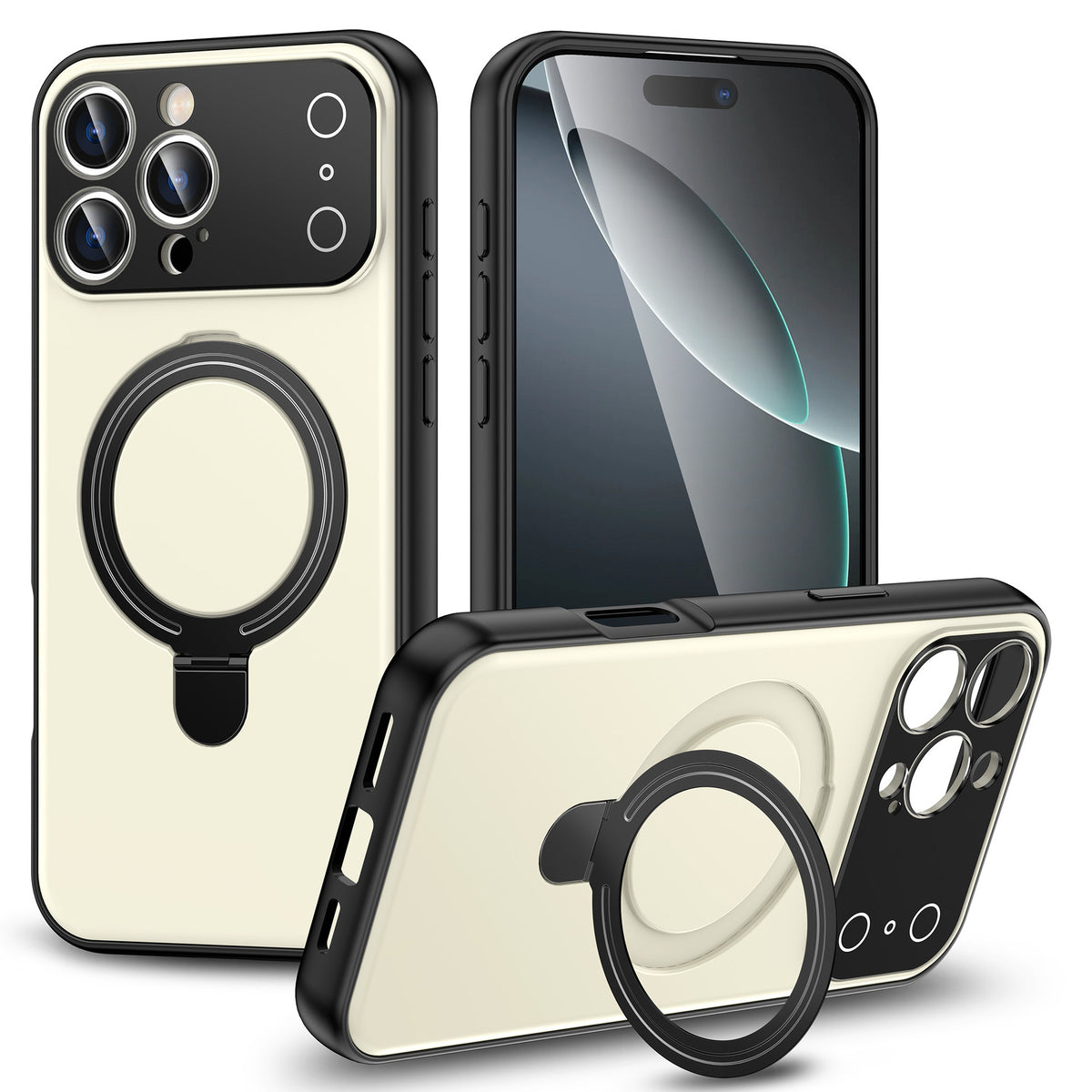 "Großbild-Magnetisches Handyhülle mit Hautähnlicher Oberfläche, Ständer und Stoßfestem Design - Kompatibel mit iPhone"