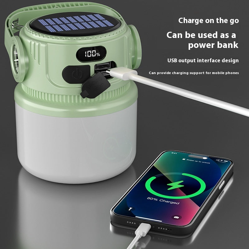 "Solarbetriebene Mehrfach-Modus Camping Laterne - Verstellbare, Tragbare und Aufladbare Outdoor Lampe mit Notfall-Funktion"