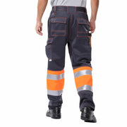 "Reflektierende Outdoor-Arbeitshose für Baustellen und Dockarbeiten - Maximale Sichtbarkeit in Leuchtendem Gelb oder Orange"